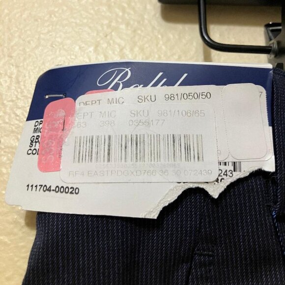 NWT Ralph Lauren Men's Comfort Flex Navy Blue Pleated Dress Pants Size 36/30 - Picture 5 of 6